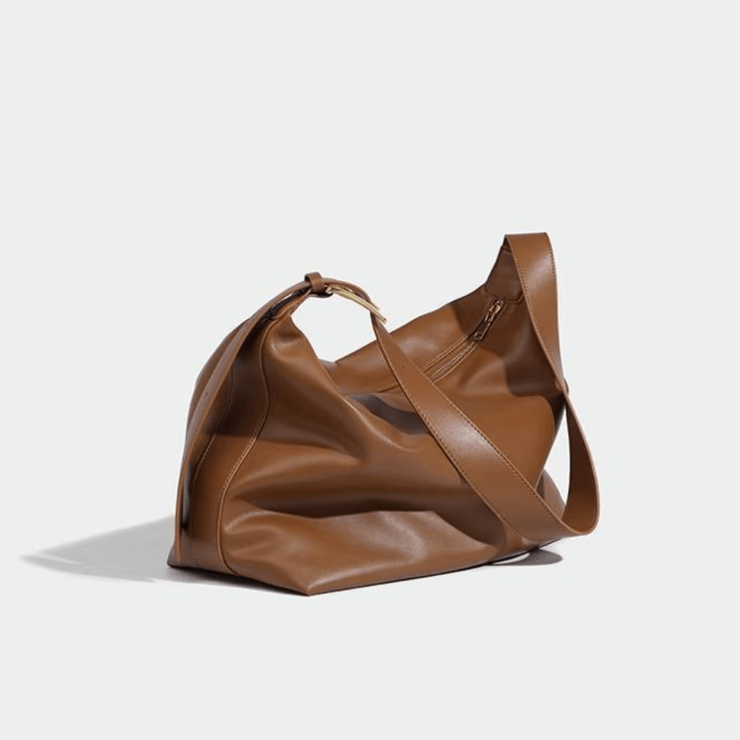 Brown Crescent Crossbody Bag