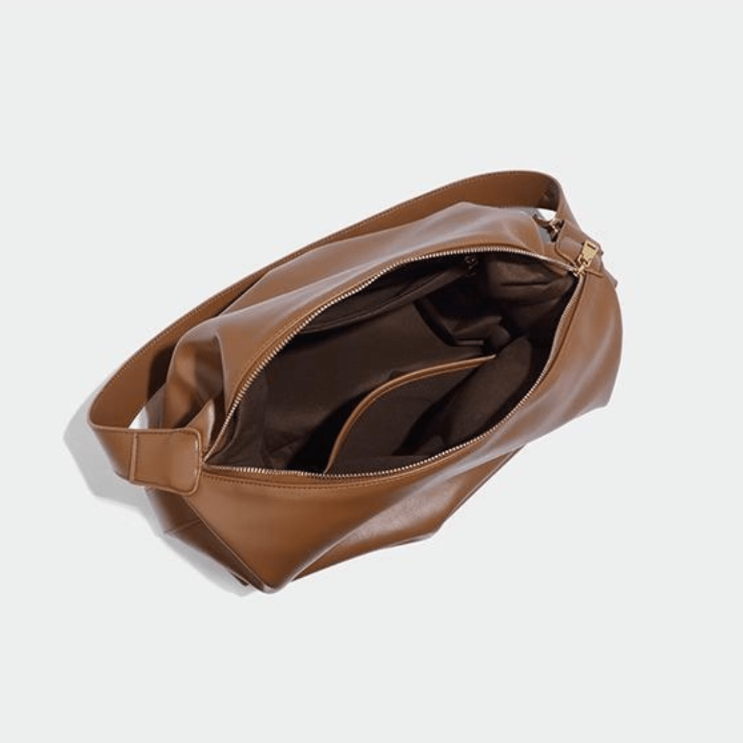 Mélanie | Brown Crescent Crossbody Bag