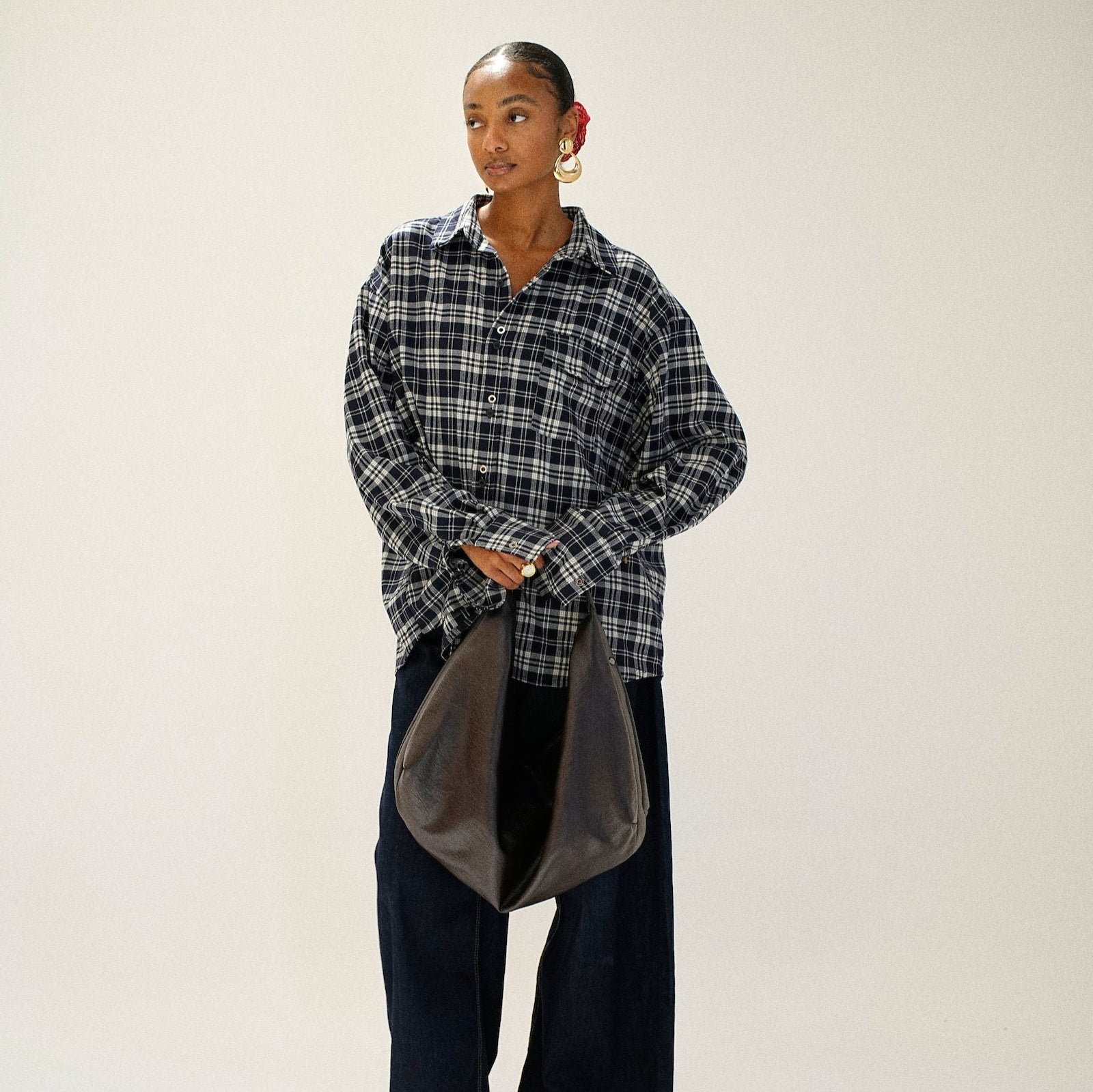 Clémentine | Leather Crescent Shoulder Bag