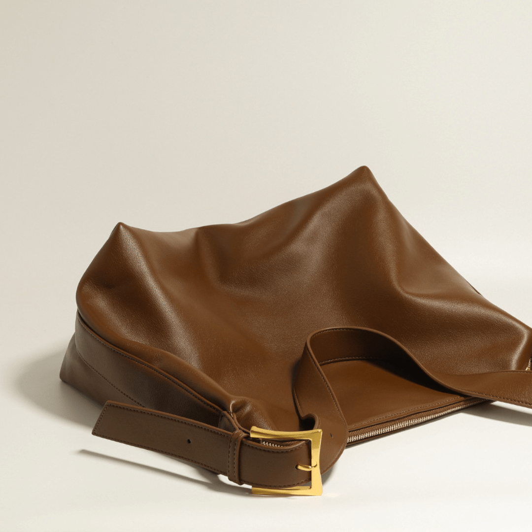 Brown Crescent Crossbody Bag
