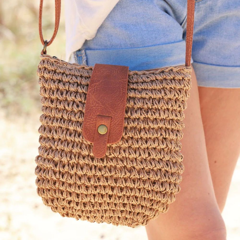 Straw crossbody bag