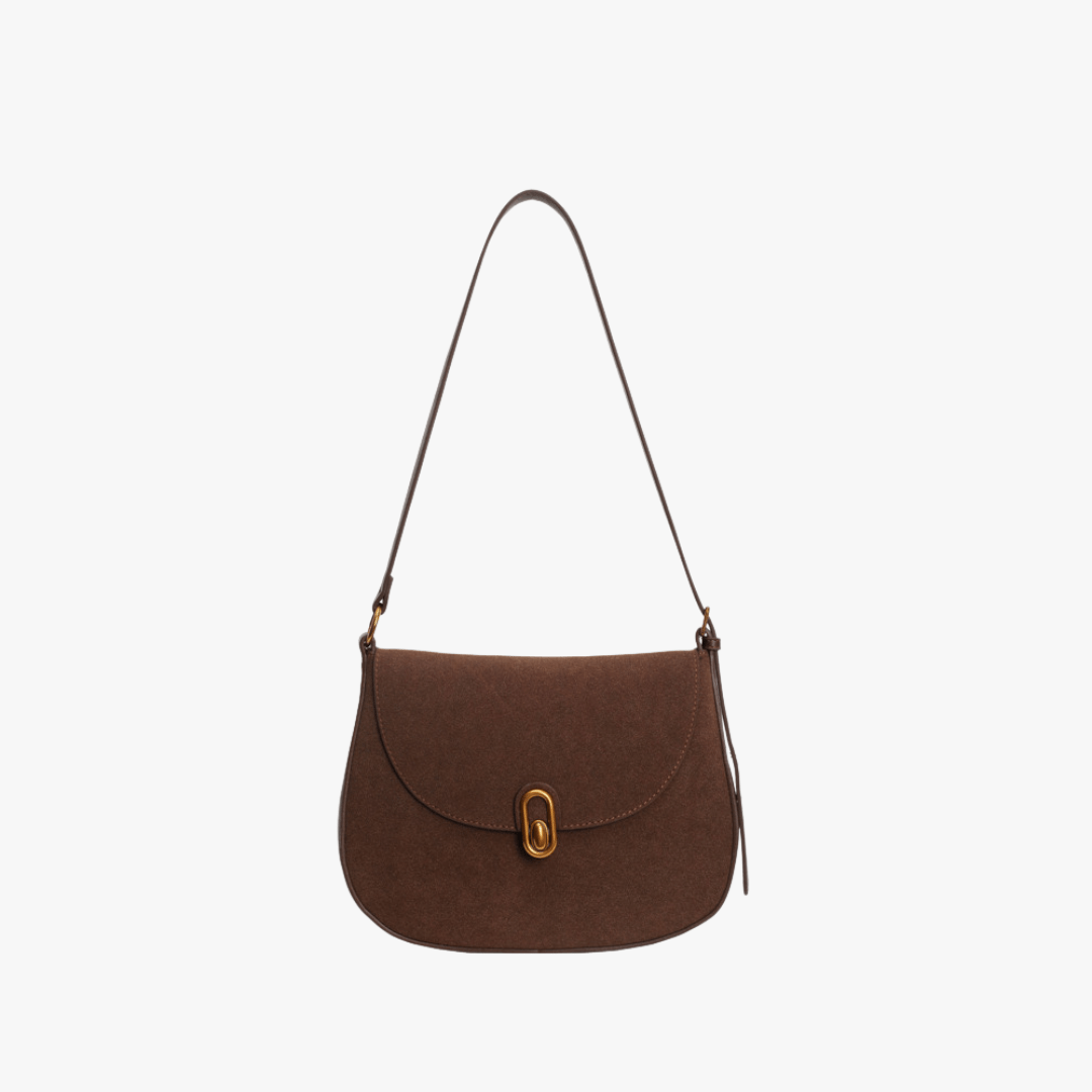 Suede Half Moon Crossbody Bag
