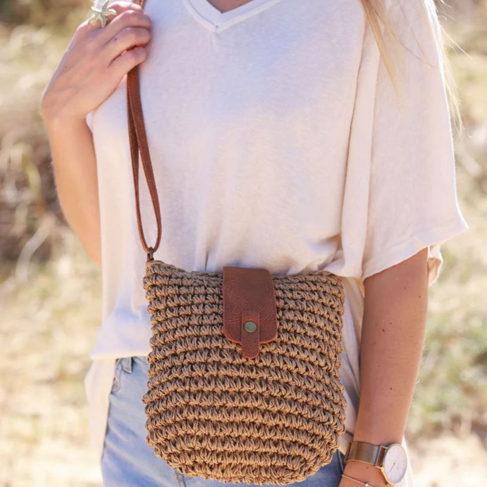 Straw crossbody bag