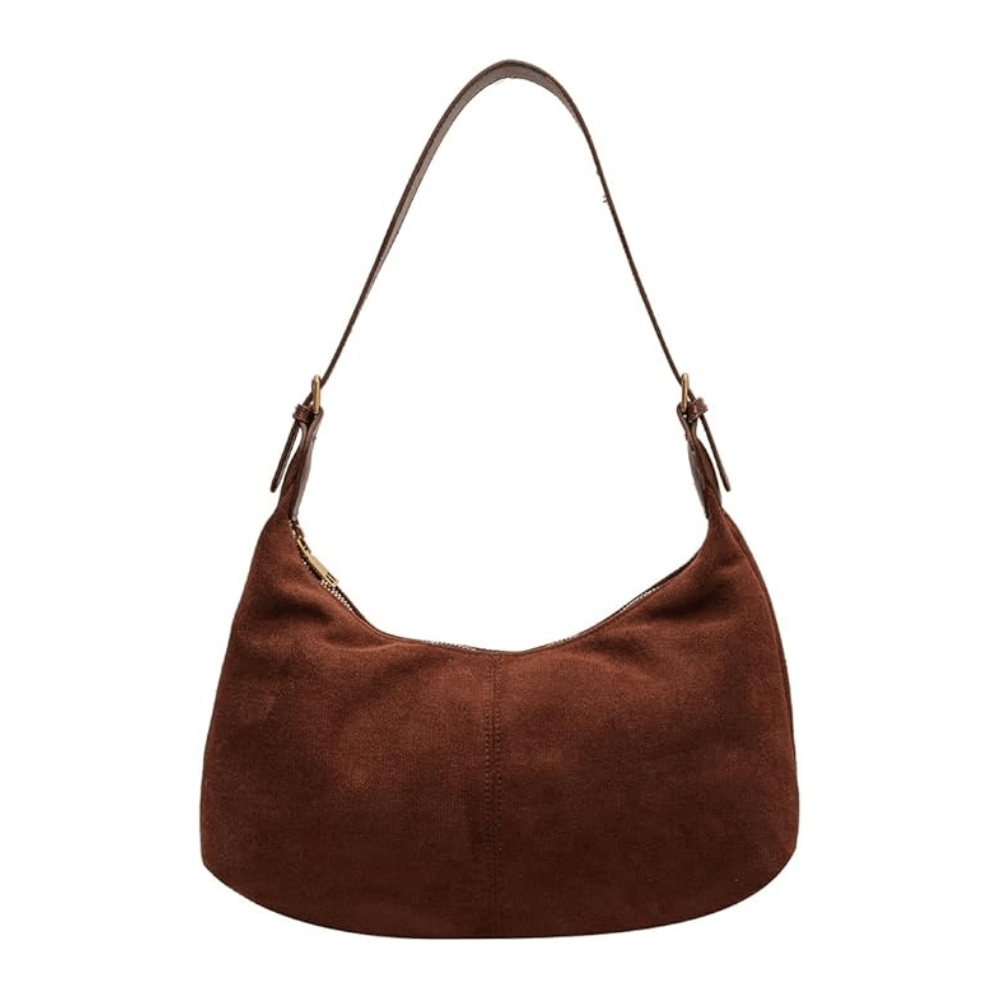 Suede crescent crossbody bag