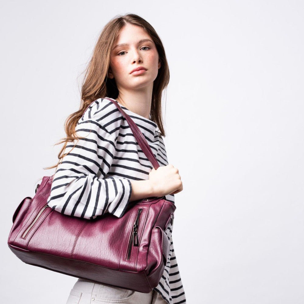 Émeline | Burgundy Leather Crossbody Bag