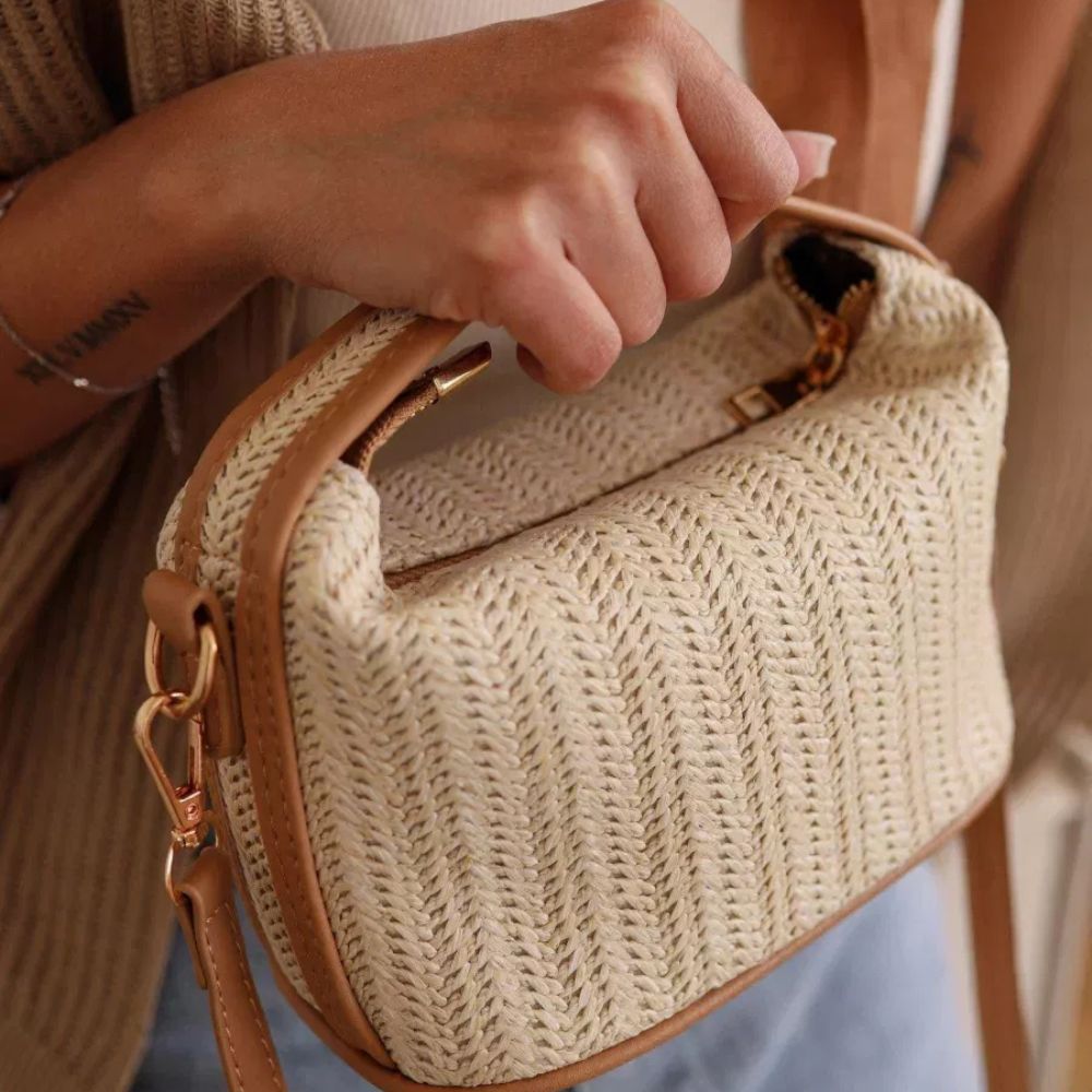 Straw crossbody bag