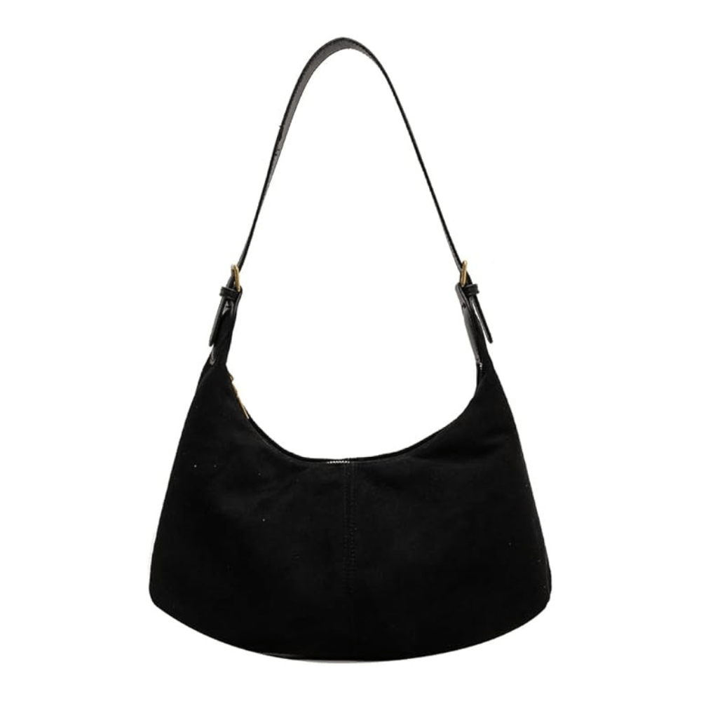 Suede crescent crossbody bag