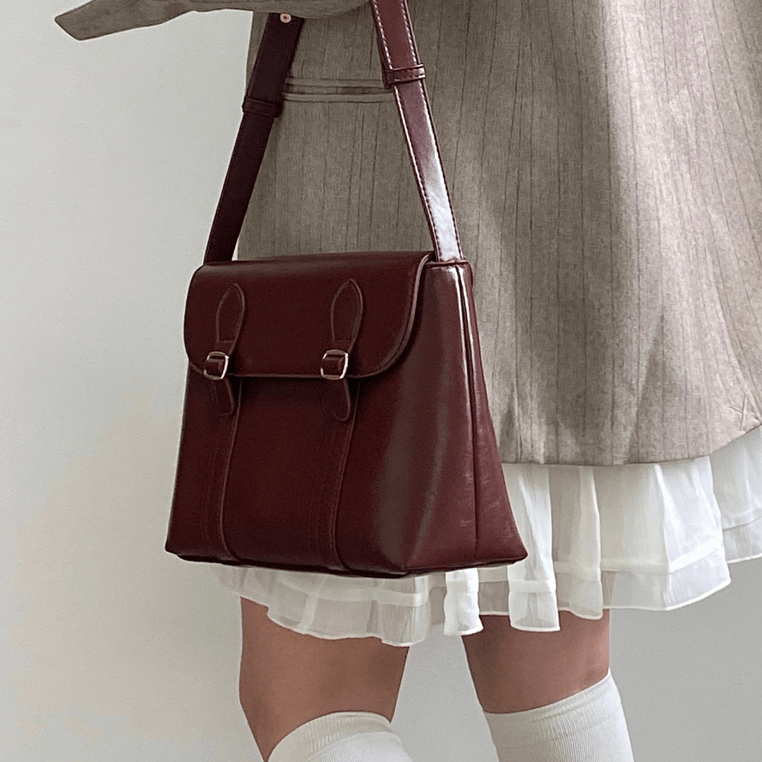Vintage Burgundy Crossbody Bag