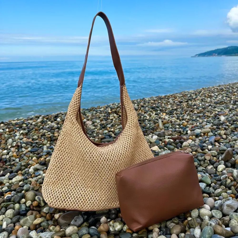 Léontine | Straw Shoulder Crossbody Bag