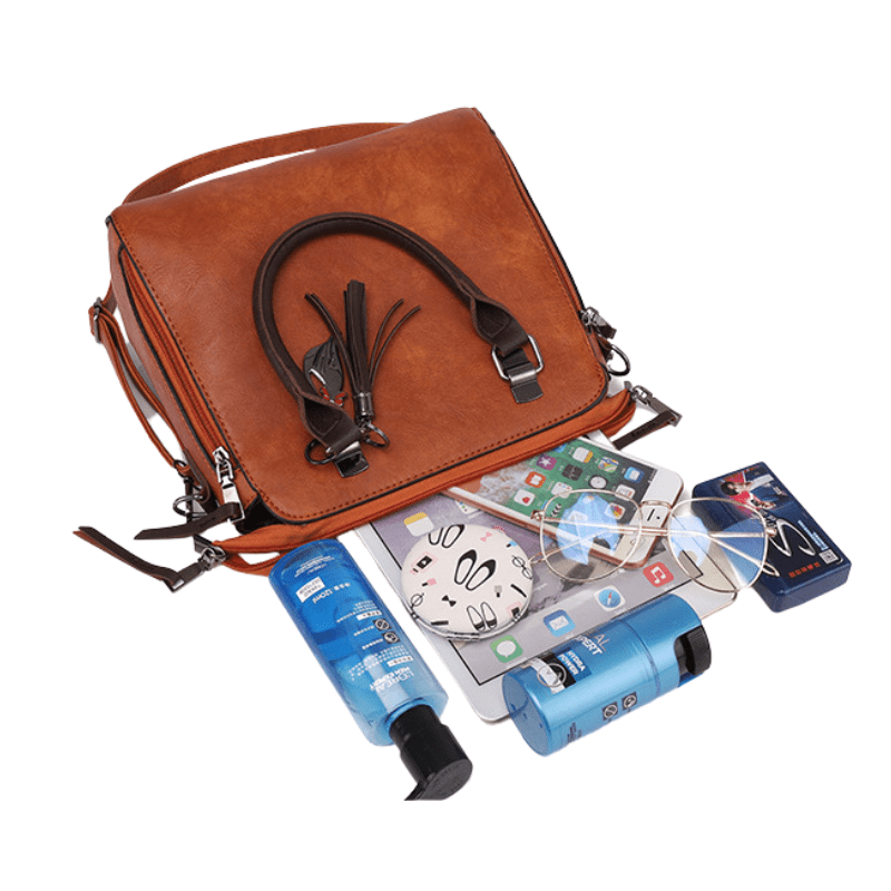 Set of 4 leather shoulder bags
