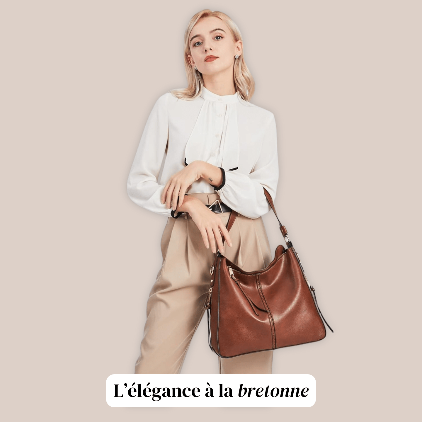 Najat | Brown Leather Crossbody Bag