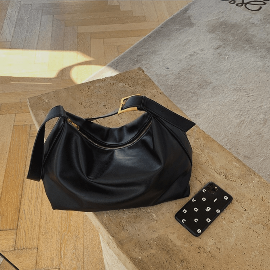 Brown Crescent Crossbody Bag
