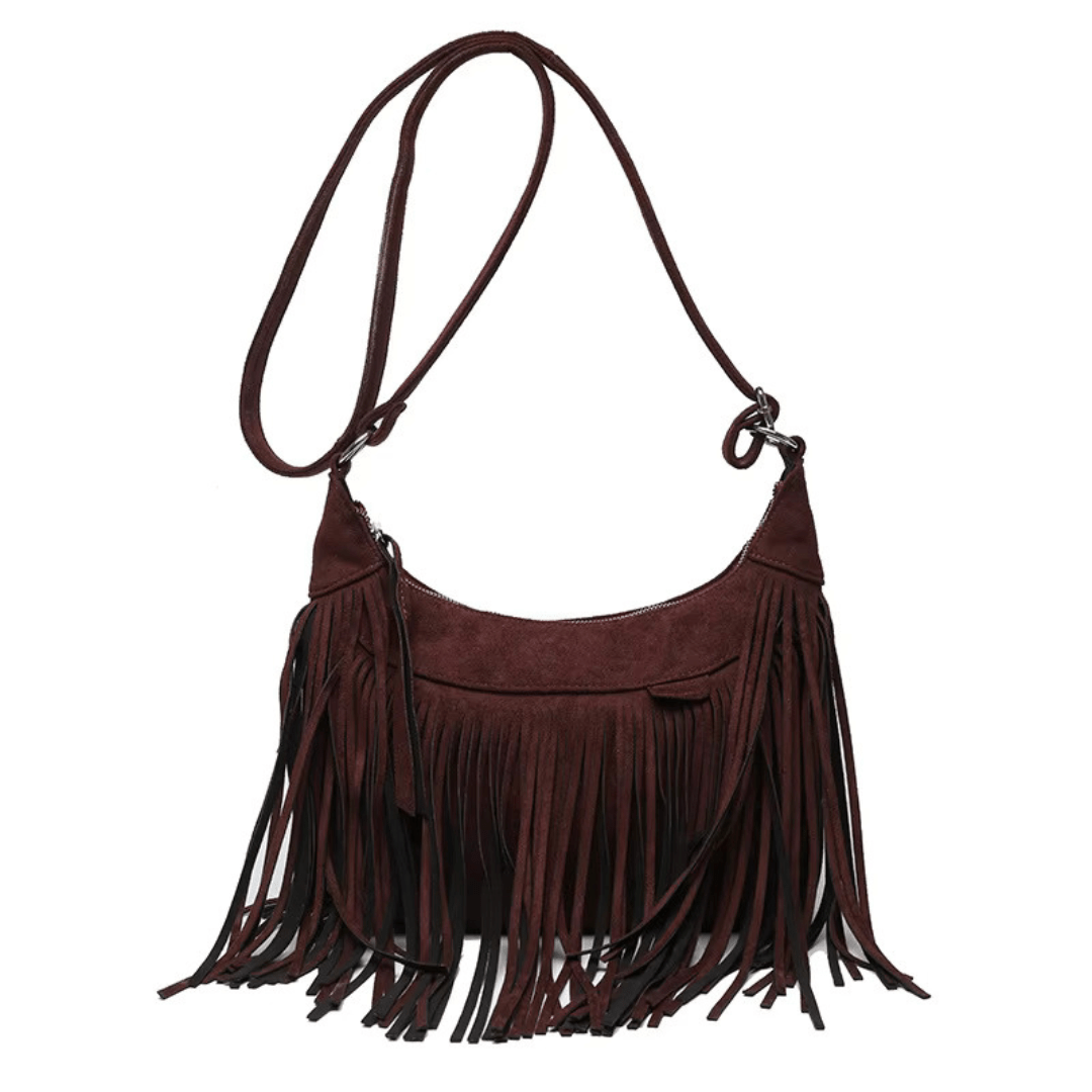 Brown Suede Crossbody Bag