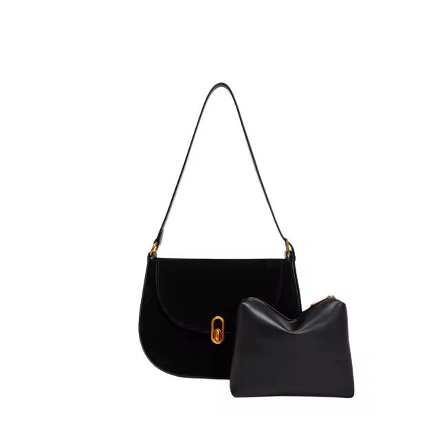 Suede Half Moon Crossbody Bag