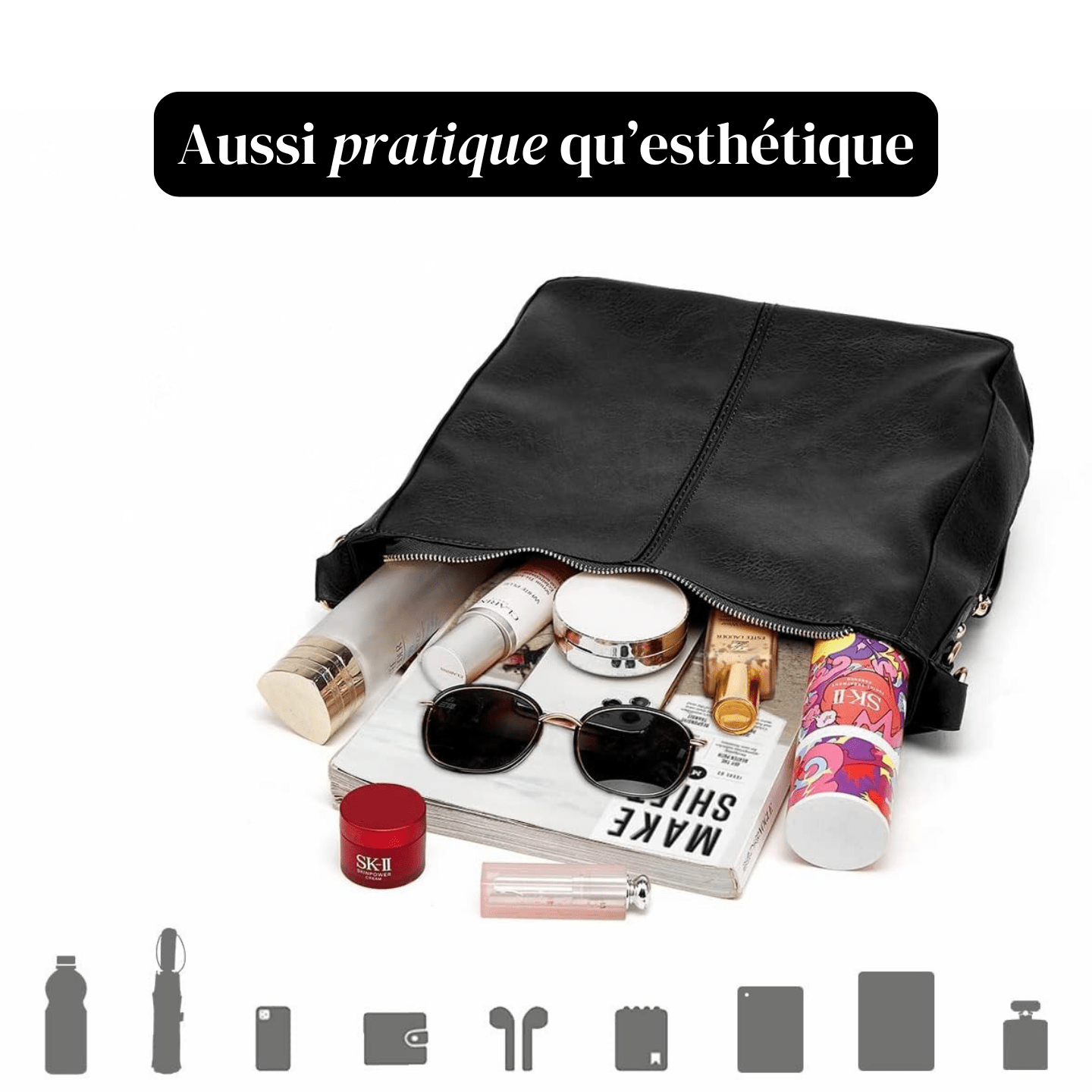 Najat | Brown Leather Crossbody Bag