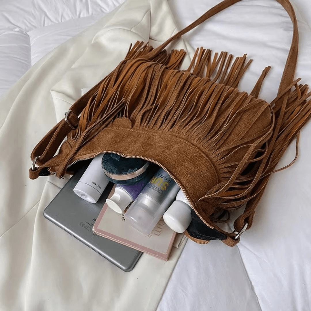 Josiane | Brown Suede Crossbody Bag