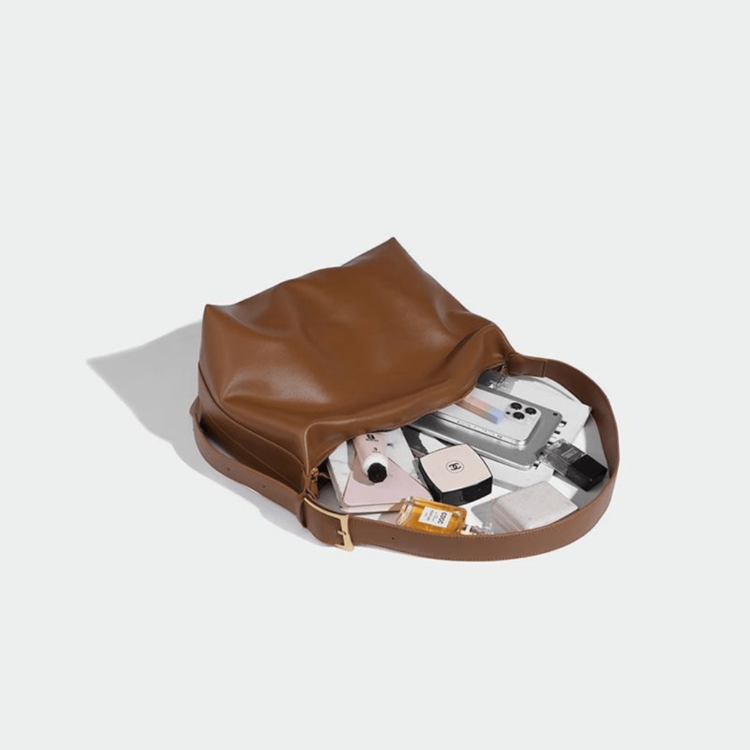 Mélanie | Brown Crescent Crossbody Bag