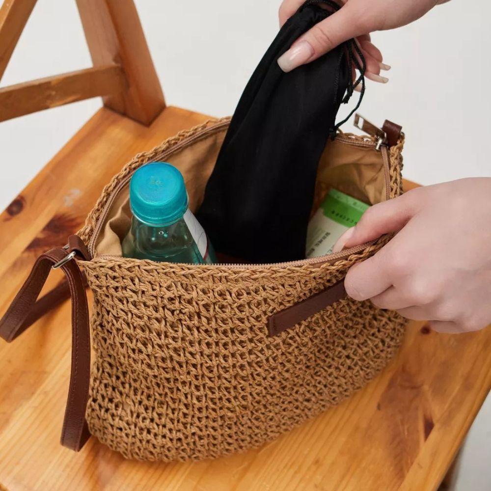 Straw Crossbody Shoulder Bag