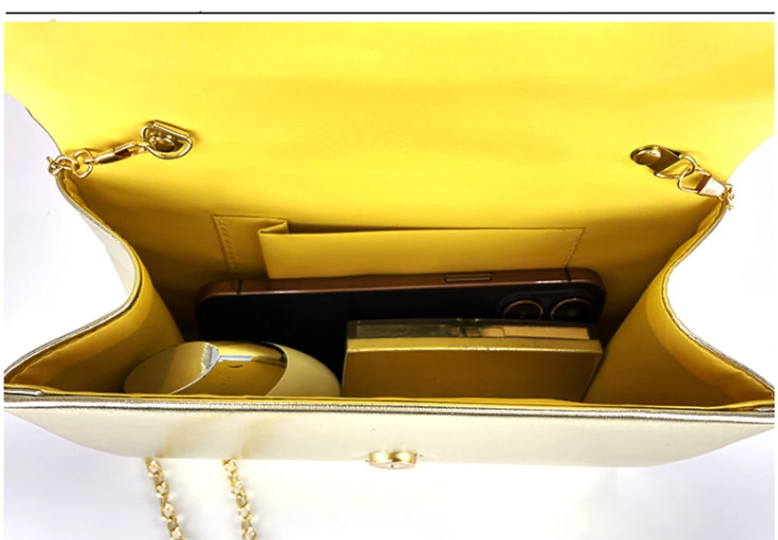 Gold crossbody bag
