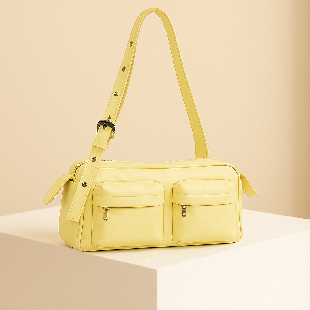 Céline | Yellow Multi-pocket Korean Shoulder Bag