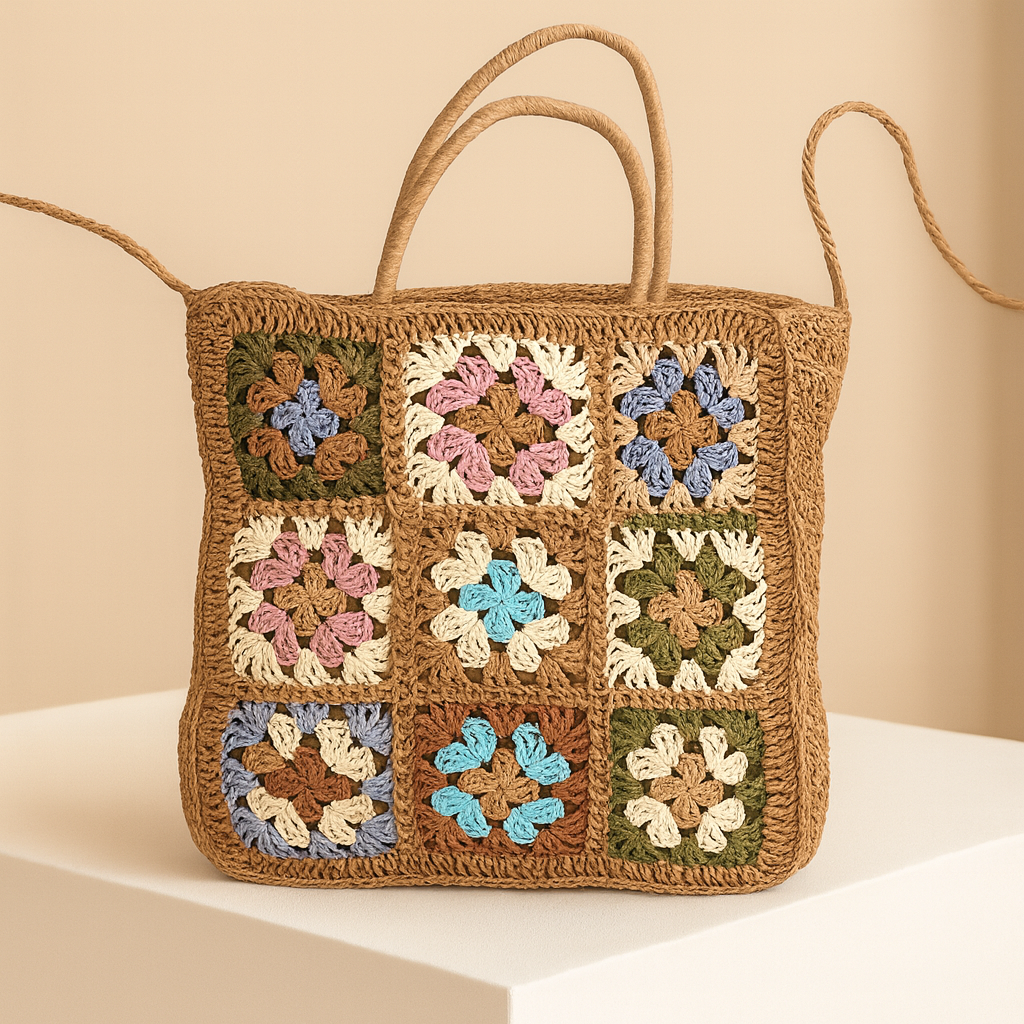 Justine | Straw shoulder bag