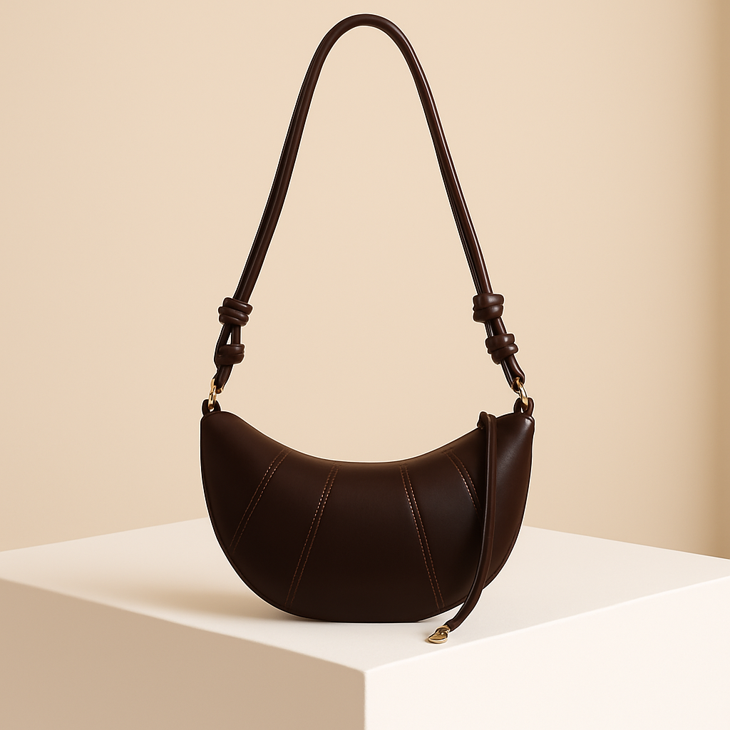 Valentine | Suede crescent crossbody bag