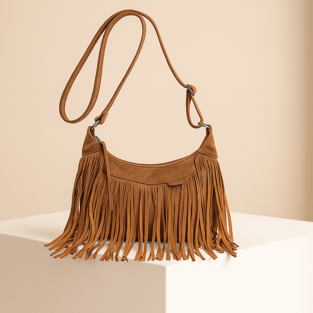 Josiane | Brown Suede Crossbody Bag