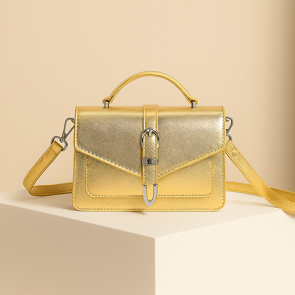 Léonie | Gold Crossbody Bag