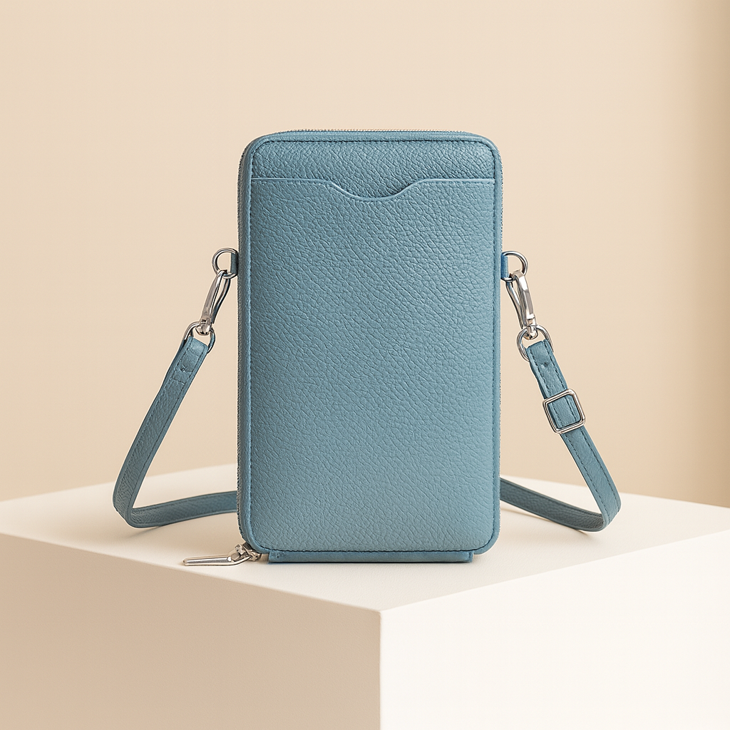 Agnès | Blue Leather Crossbody Bag