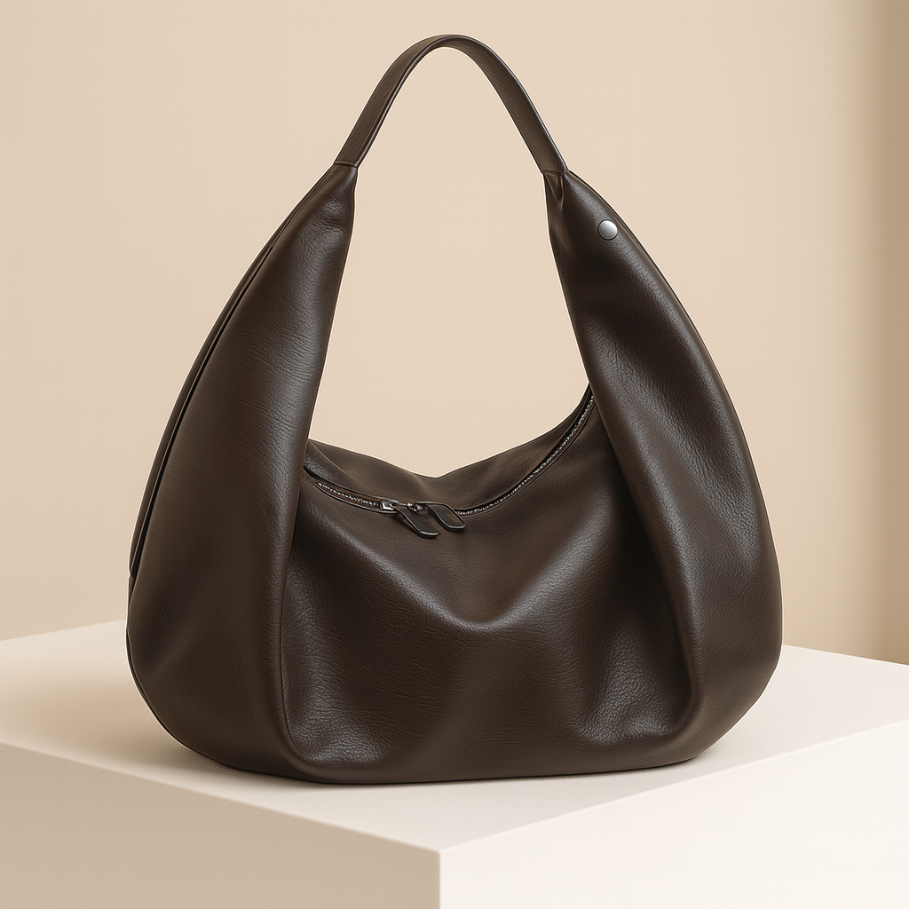 Clémentine | Leather Crescent Shoulder Bag