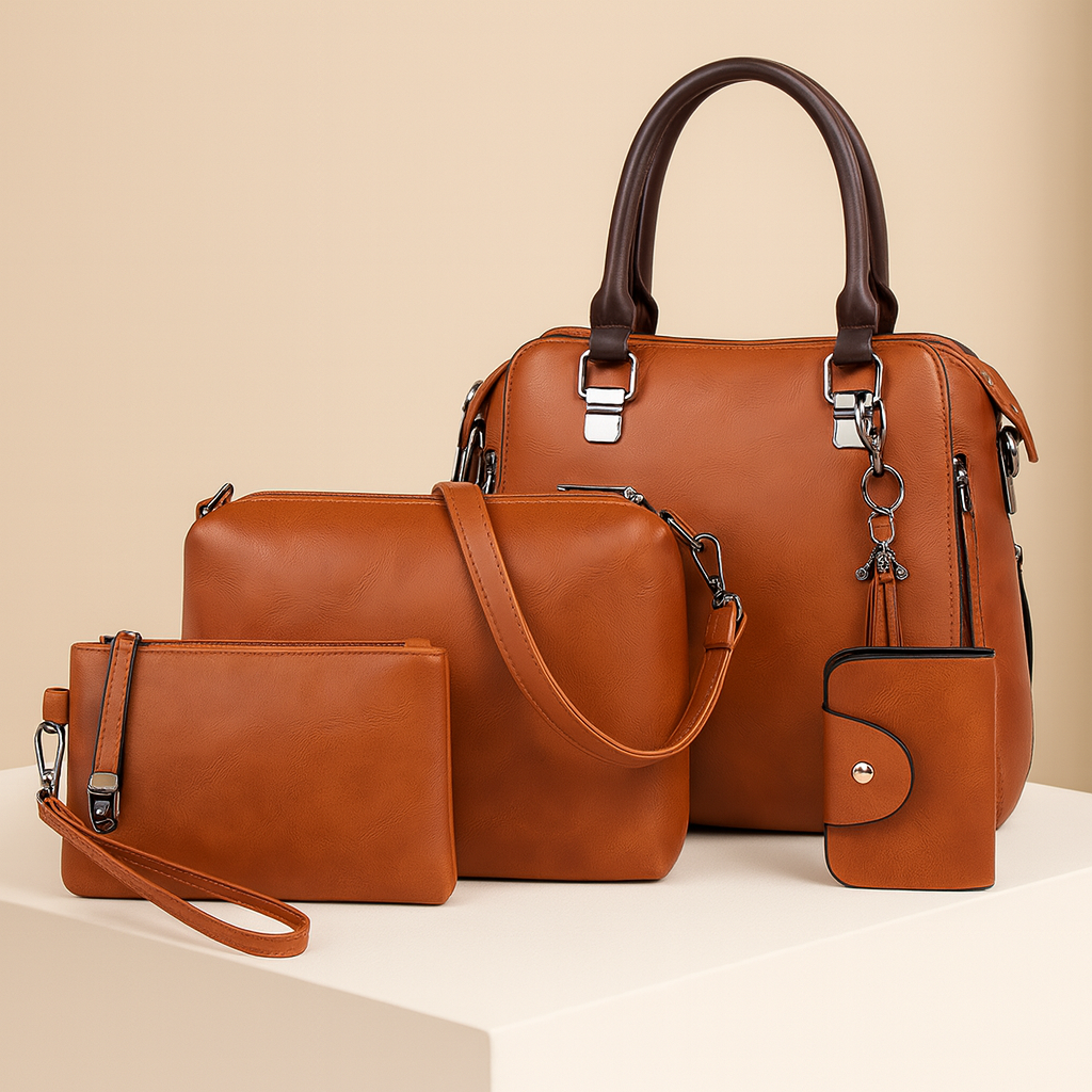 Mathilda | Set of 4 leather shoulder bags