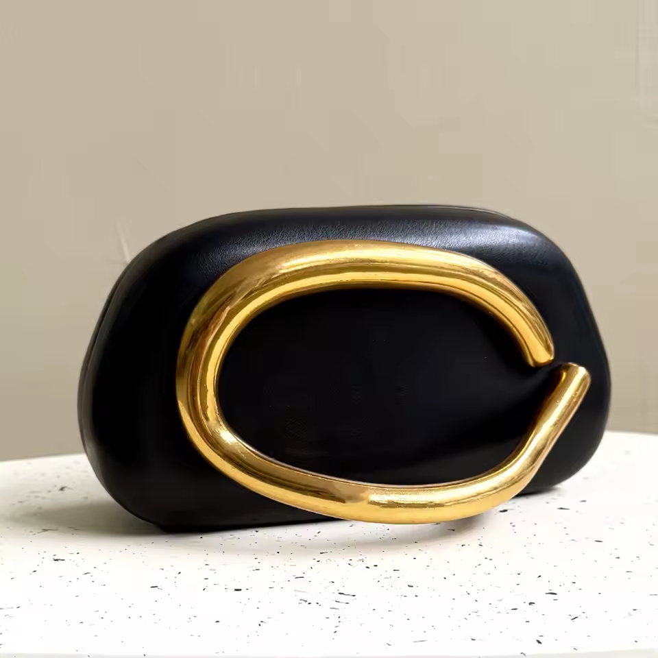 Clutch Evening Metal Crossbody Handle Bag