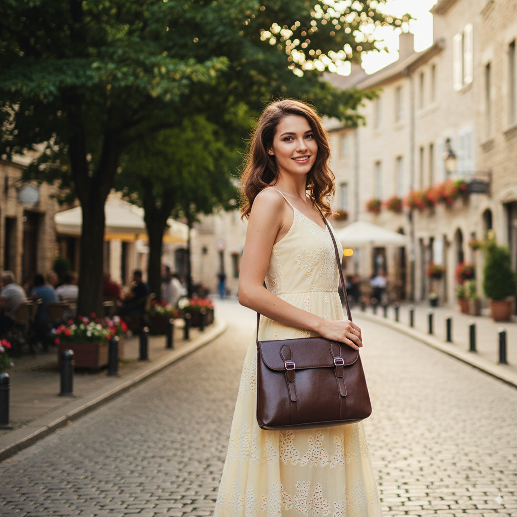Ophélie | Vintage Burgundy Crossbody Bag