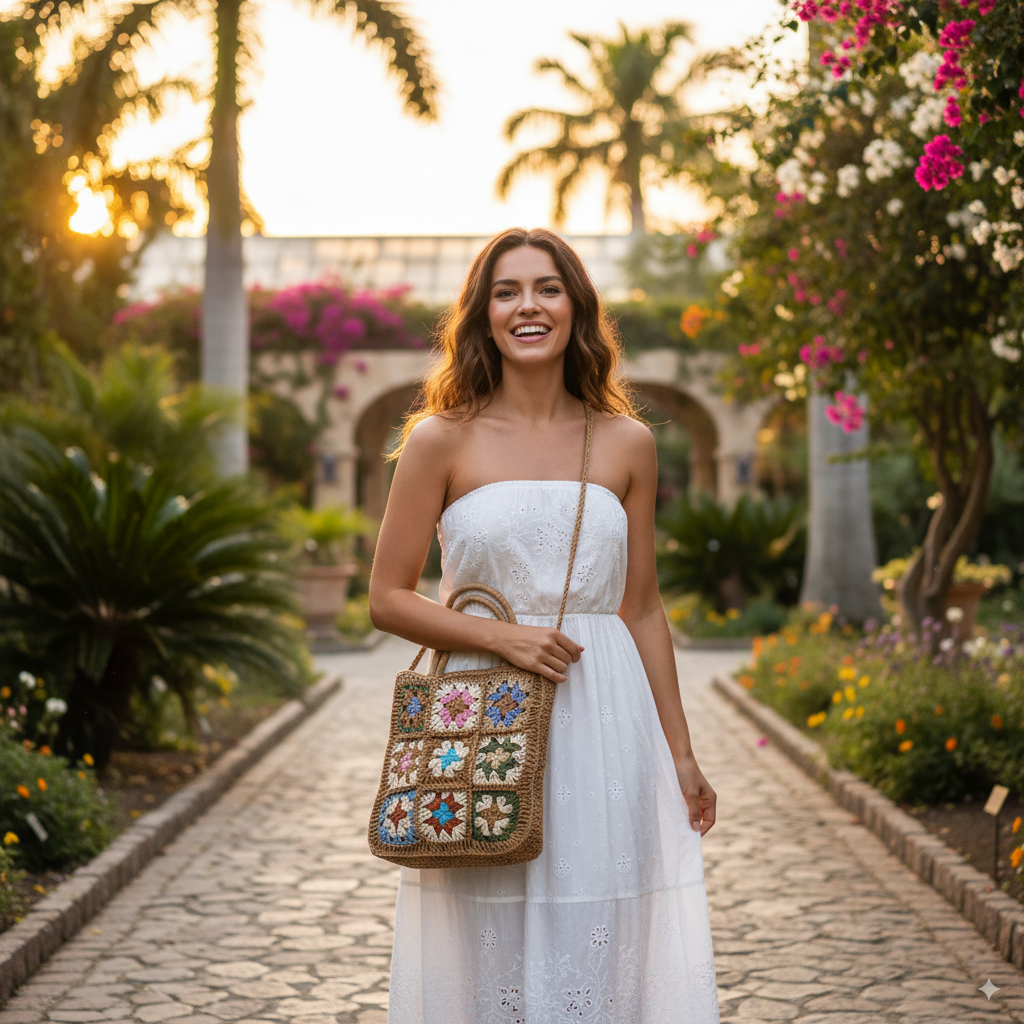 Justine | Straw shoulder bag