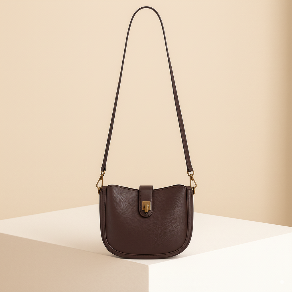 Gwenaëlle | Brown leather Crossbody Bag