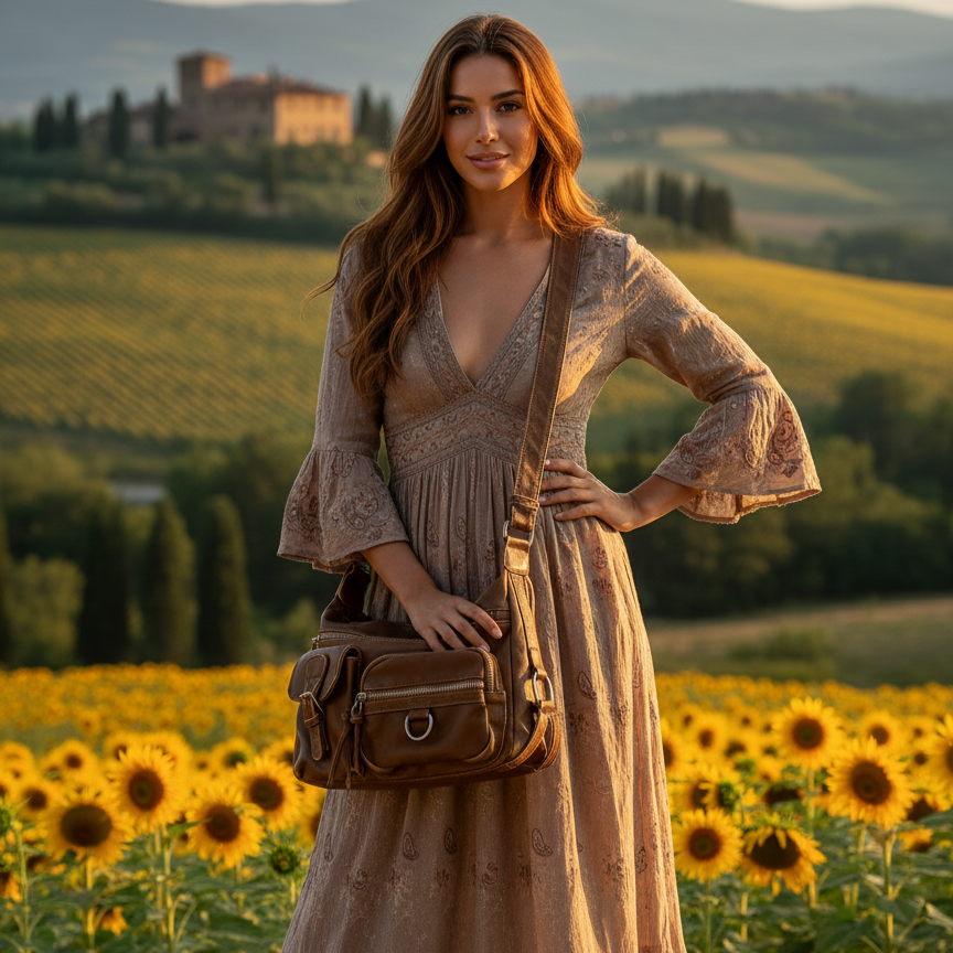 Suzanne | Brown Vintage Crossbody Bag