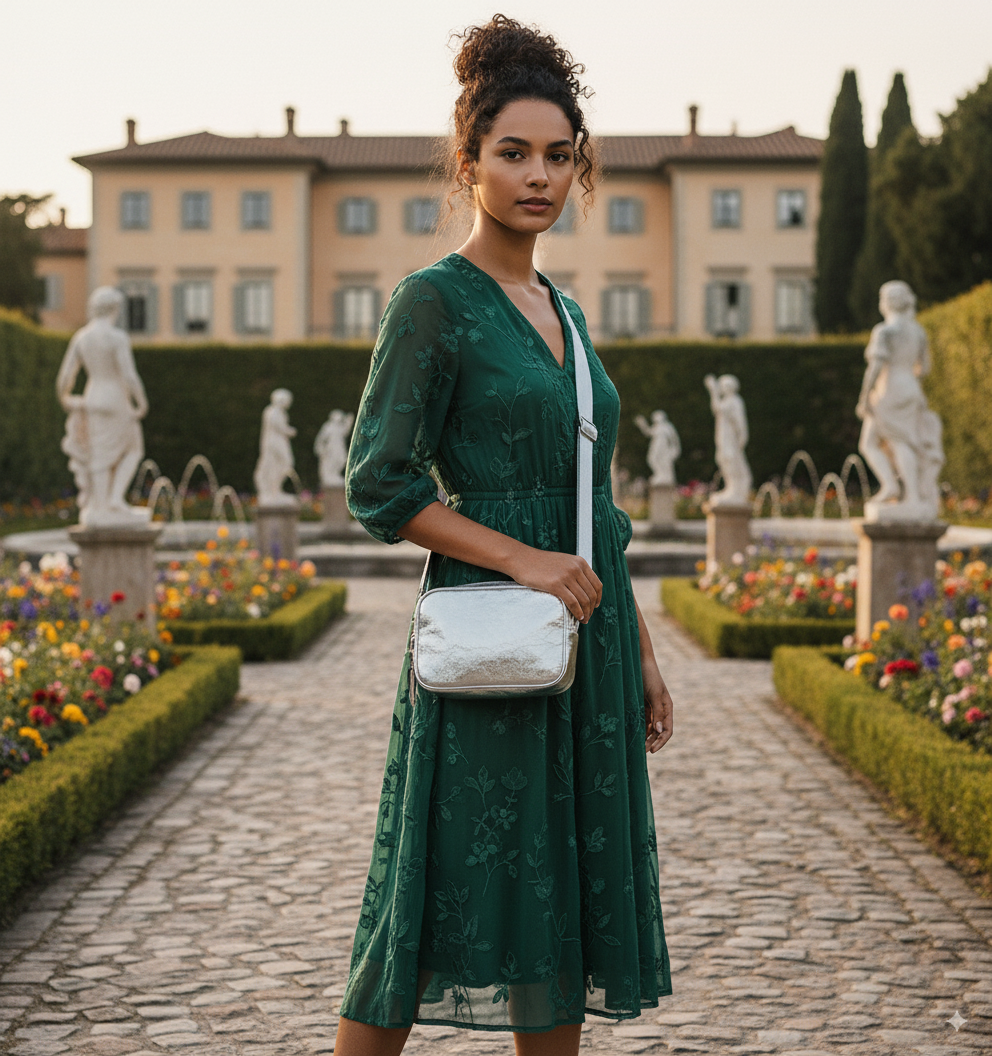 Bénédicte | Mini silver crossbody bag