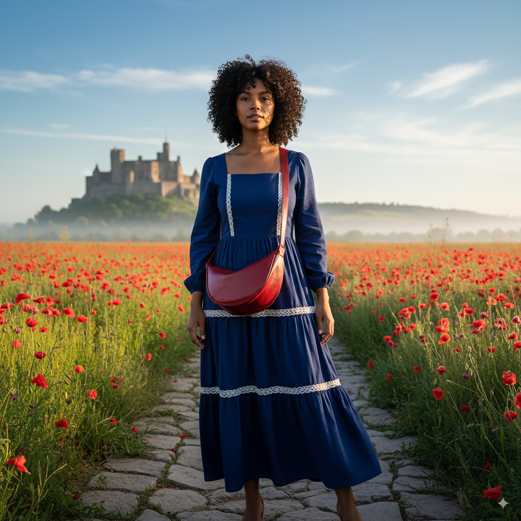 Oriane | Red Crescent Crossbody Bag