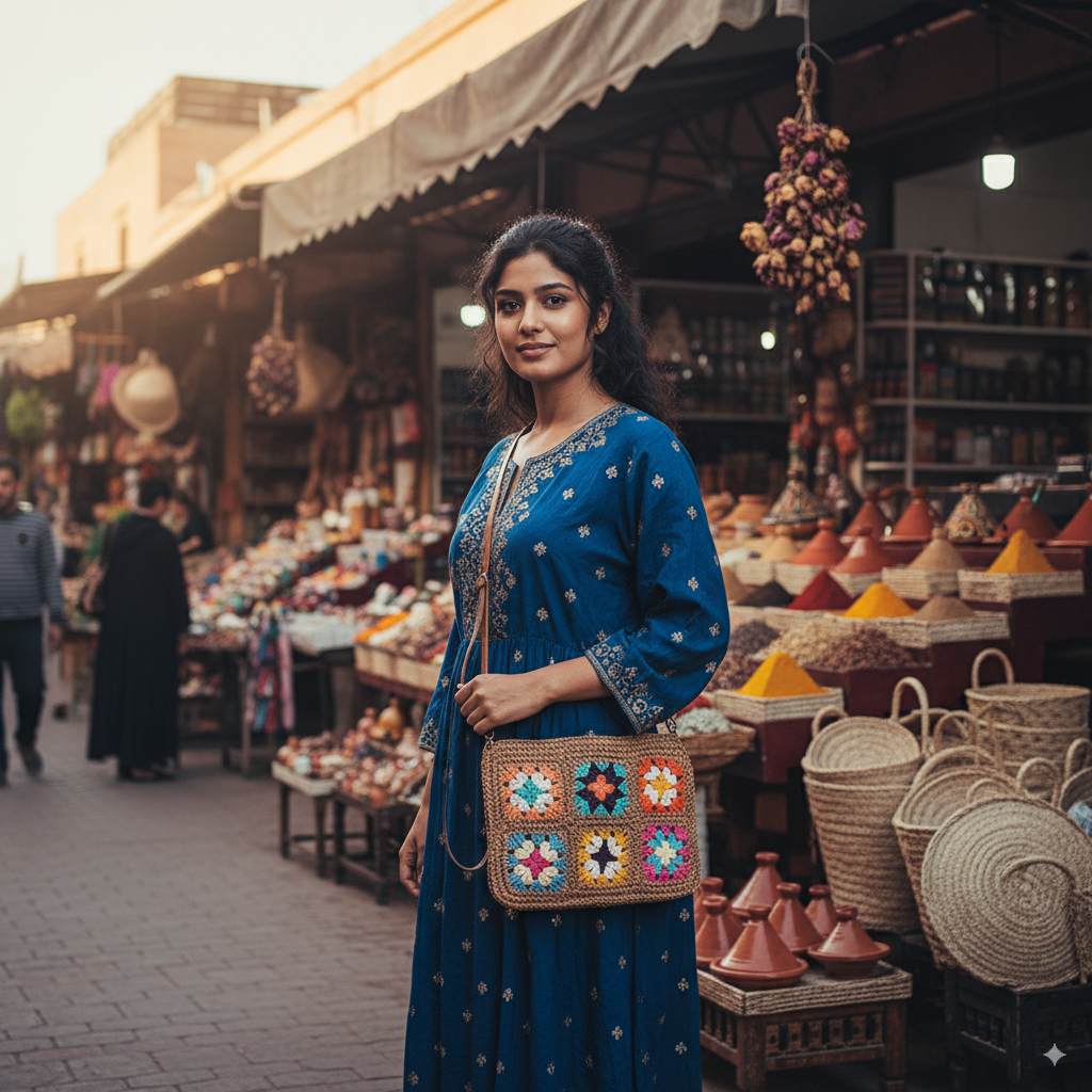 Lison | Brown Straw Crossbody Bag