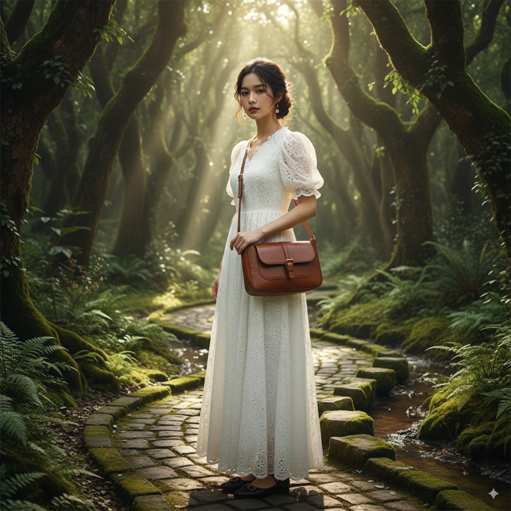 Elif | Brown Leather Crossbody Bag