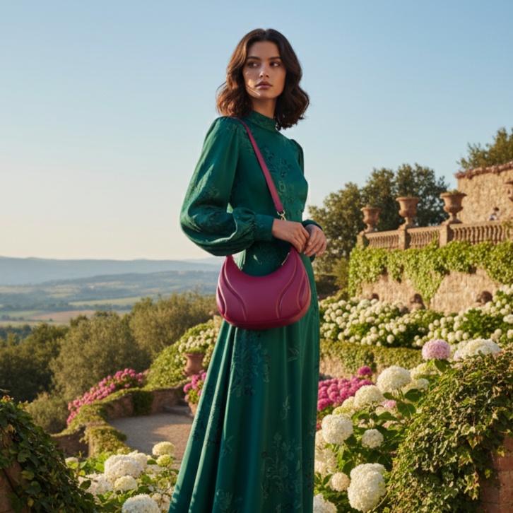 Rosa | Mini Pink Crescent Bag