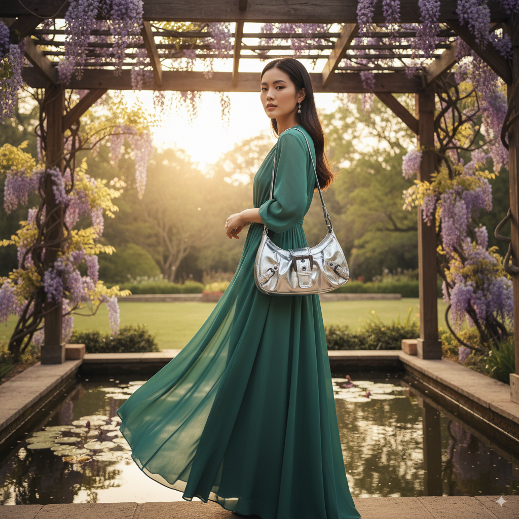 Astrid | Silver Crescent Bag