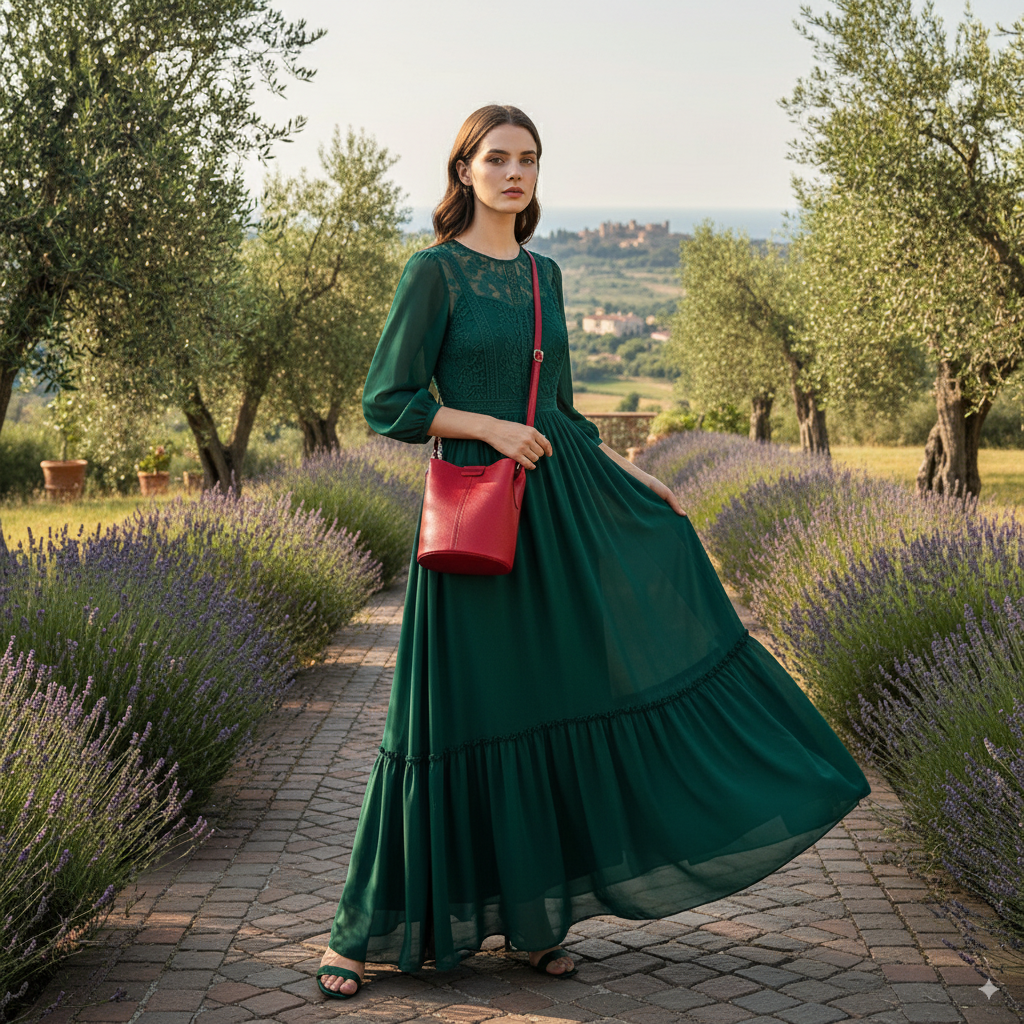 Gisèle | Leather red bucket crossbody bag