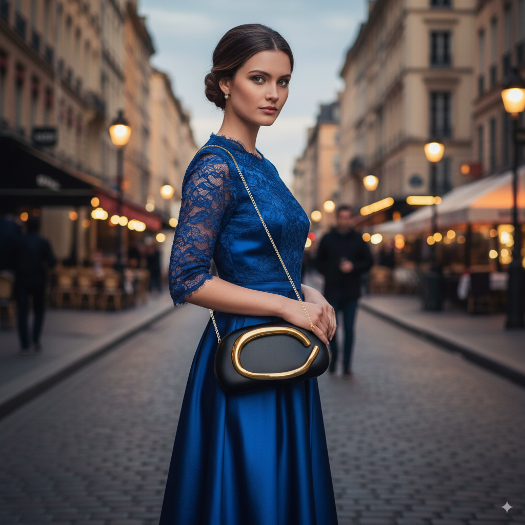 Inès | Clutch Evening Crossbody Handle Bag