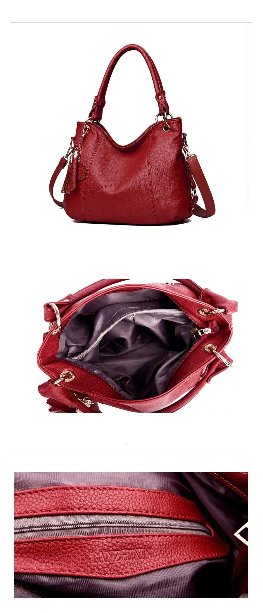 Red Leather Crossbody Bag