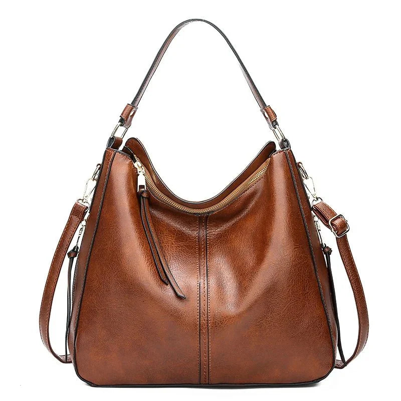 Najat | Brown Leather Crossbody Bag