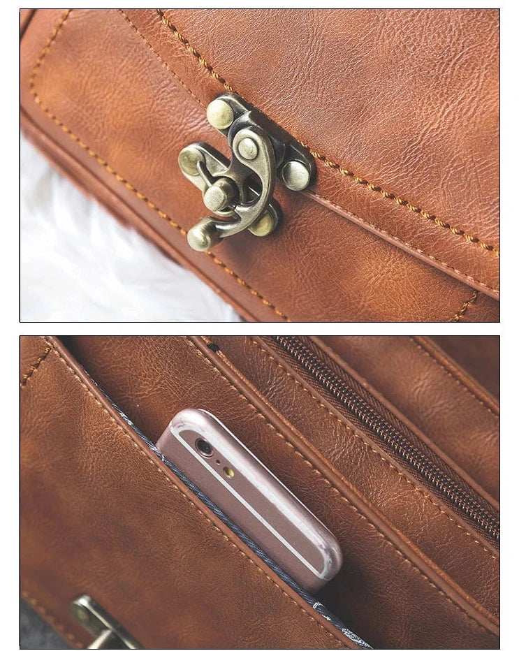 Gabrielle | Vintage Brown Crossbody Bag