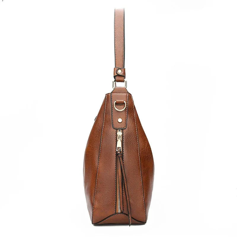 Najat | Brown Leather Crossbody Bag