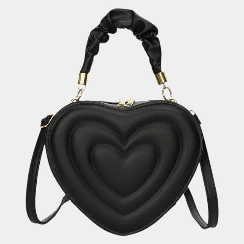 Heart-shaped Leather Crossbody Bag
