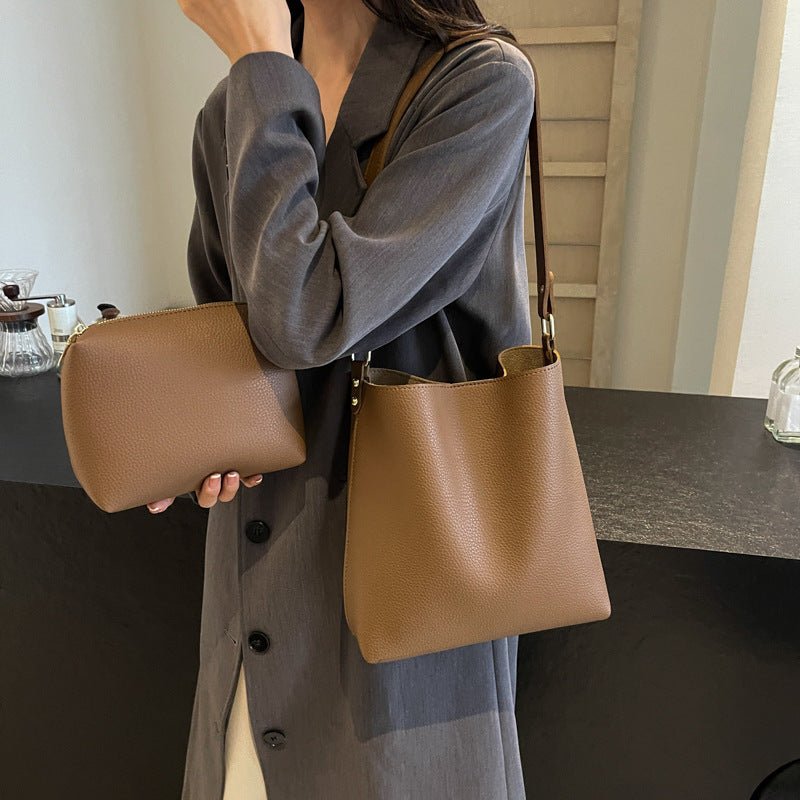 Brown Bucket Crossbody Bag